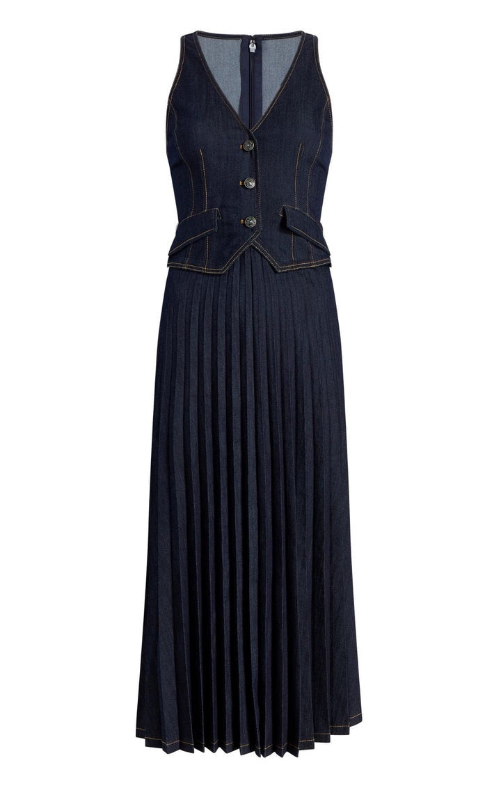 Denim Pleated Dress