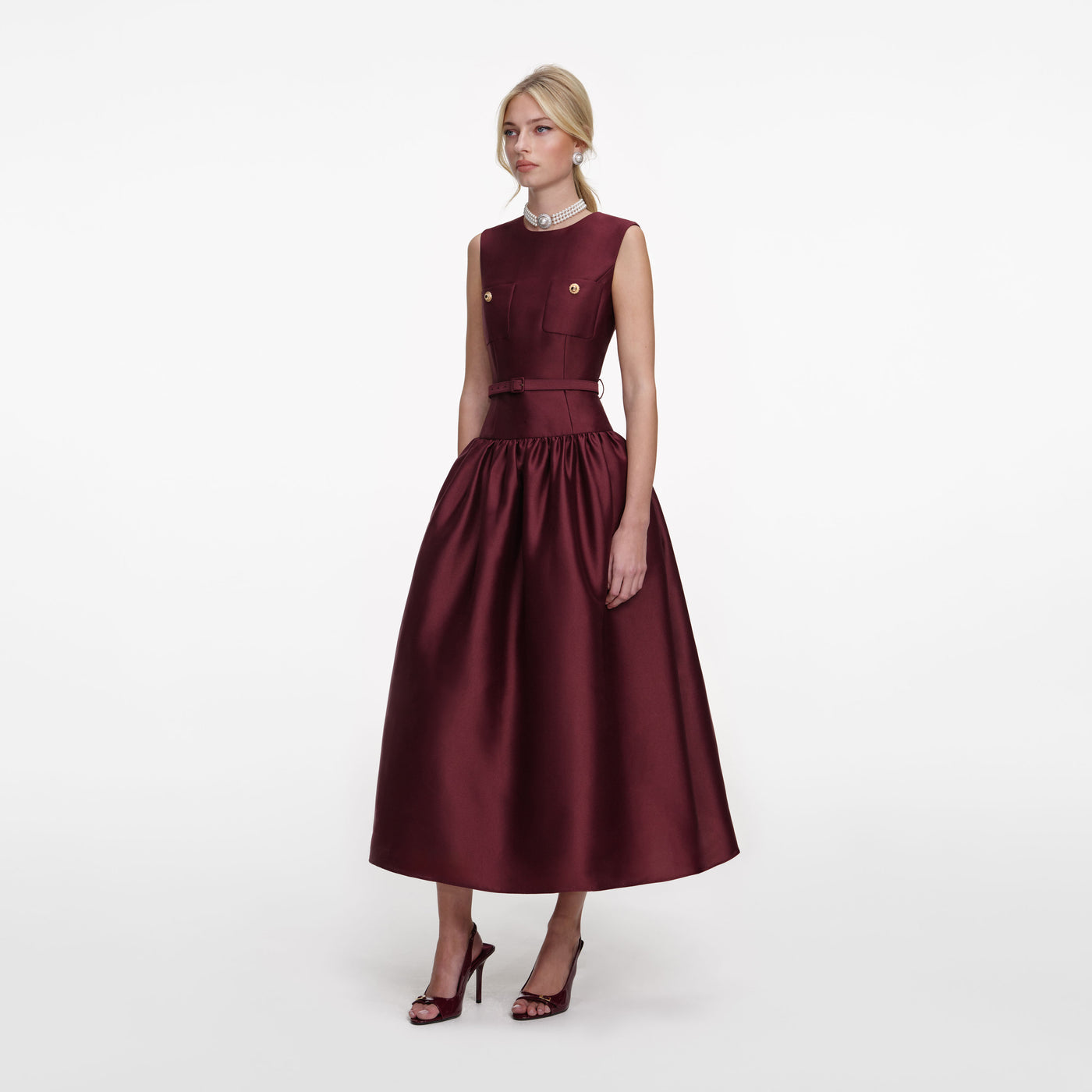 Taffeta Midi Dress