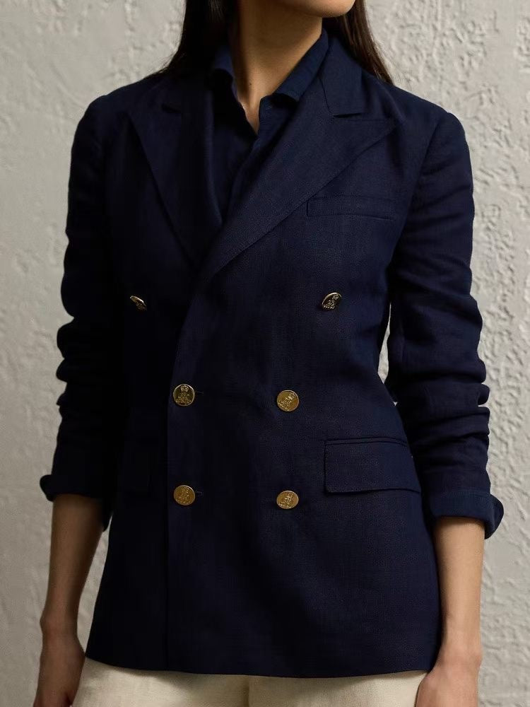 Linen Double-Breasted Jacket